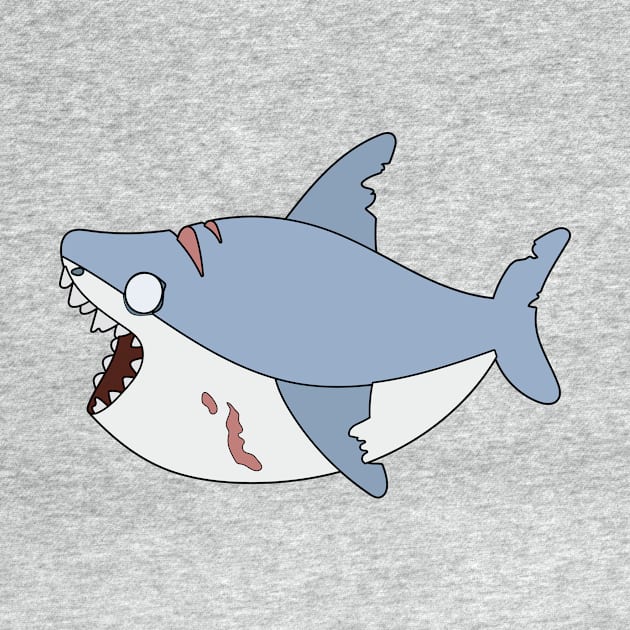 Zombie Shark Cartoon // Funny Halloween Zombie by SLAG_Creative